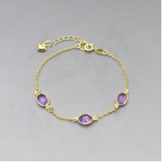 Fine Amethyst Gold Vermeil Bracelet