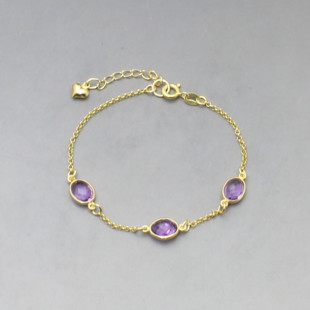 Fine Amethyst Gold Vermeil Bracelet