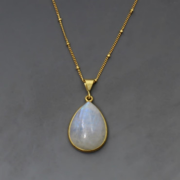 Gold Moonstone Necklace