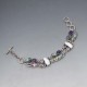 Multi Gem and Biwa Pearl Bracelet