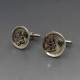 Silver and Green Chalcedony Cuff Links