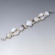 Chunky Moonstone , Garnet and Sterling Silver Bracelet