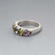 Amethyst Peridot and Silver Ring