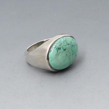 Vintage Mexican Larimar and Silver Ring