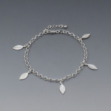 Sterling Silver Leaves Bracelet