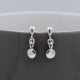 Small Solid Silver Disc Drop Earrings 