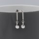 Sterling Silver Bar and Disc Drop Earrings