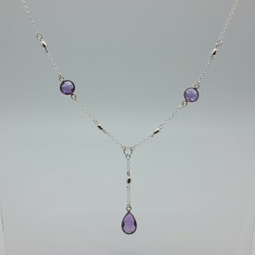 Sterling Silver and Amethyst Necklace