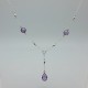 Silver and Amethyst Necklace with Sterling Silver Beads and Faceted Amethyst Gems 