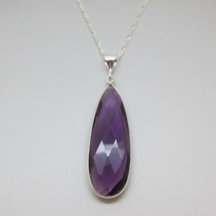 Amethyst  and Sterling Silver  Necklace