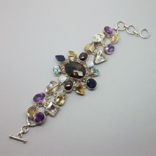 Stunning Chunky Multi Gemstone Statement Bracelet