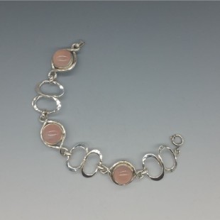 PERLI Germany Rose Quartz and 800 Silver Bracelet