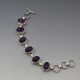 Solid Silver and Oval Amethyst Link Bracelet