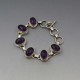 Solid Silver and Oval Amethyst Link Bracelet