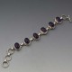 Solid Silver and Oval Amethyst Link Bracelet