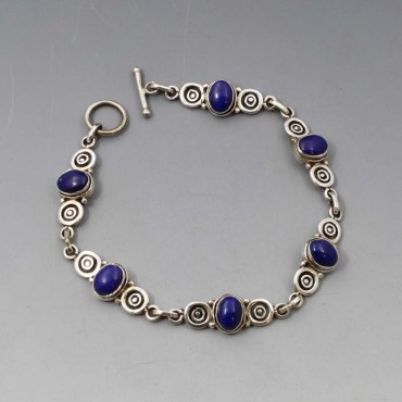 Lapis Lazuli and Sterling Silver Bracelet