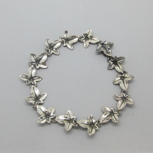 Rare Bernard Instone 1969 Sterling Silver Leaf Bracelet