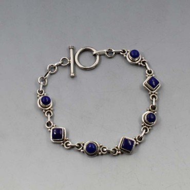 Lapis Lazuli and Silver Bracelet