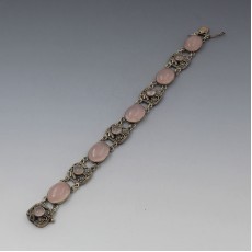 Shipton and Co Rose Quartz Silver Bracelet