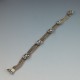 Decorative Silver Cabochon Chain Bracelet