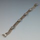 Decorative Silver Cabochon Chain Bracelet