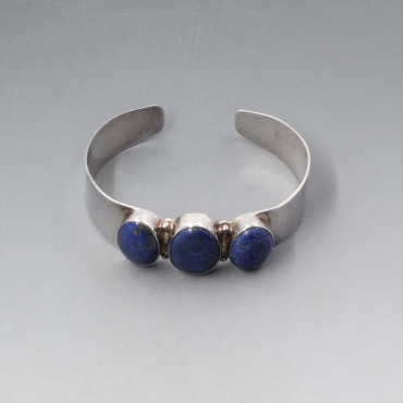 Lapis Lazuli and Silver Cuff Bracelet