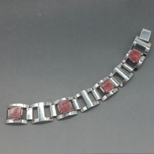 Andreas Daub Rhodolite and Silver Bracelet