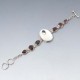 Garnet , Mother or Pearl and Silver Bracelet