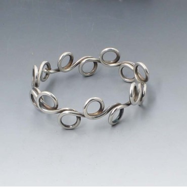 Rare Bent Knudsen Silver Swirl Bangle