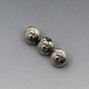 Danish 830 Silver Triple Flower Bar Brooch