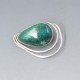 Green Israel Eliat Stone Silver Brooch