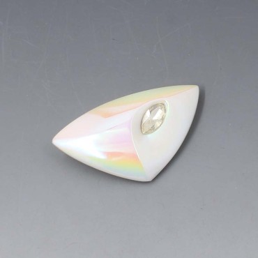 Czech 1950's Futuristic Opalescent Glass Brooch