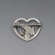 Georg Jensen Dolphins in Heart Brooch #312 