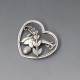 Georg Jensen Dolphins in Heart Brooch #312 