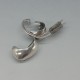  Folmere Denmark Silver Curled Leaf Brooch 