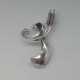  Folmere Denmark Silver Curled Leaf Brooch 