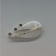  Modernist Silver Three Crystal Brooch