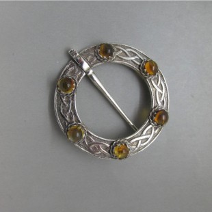 Joseph Cook and Son Citrine and Silver Brooch