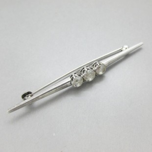 Sterling Silver Crystal Bar Brooch