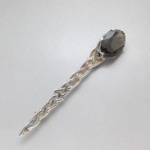 Smokey Quartz James Coull Silver Brooch or Kilt Pin