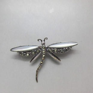 Dragonfly Mother of Pearl Brooch