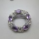 Bernard Instone Style Amethyst  and Silver Brooch 