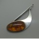 Baltic Amber and Silver Brooch