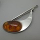 Baltic Amber and Silver Brooch