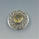 Citrine and Silver Scottish Shield Brooch