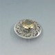 Citrine and Silver Scottish Shield Brooch