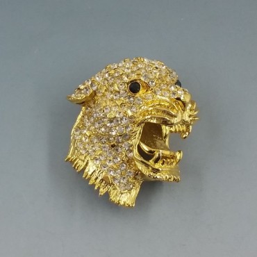 Hattie Carnegie Rhinestone Leopard Brooch