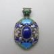 Chinese enamel and silver pendant