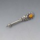 Bernard Hertz, Amber and 826 Silver Bar Brooch