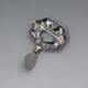 Rare William Fuglede Amber 830 Silver Brooch